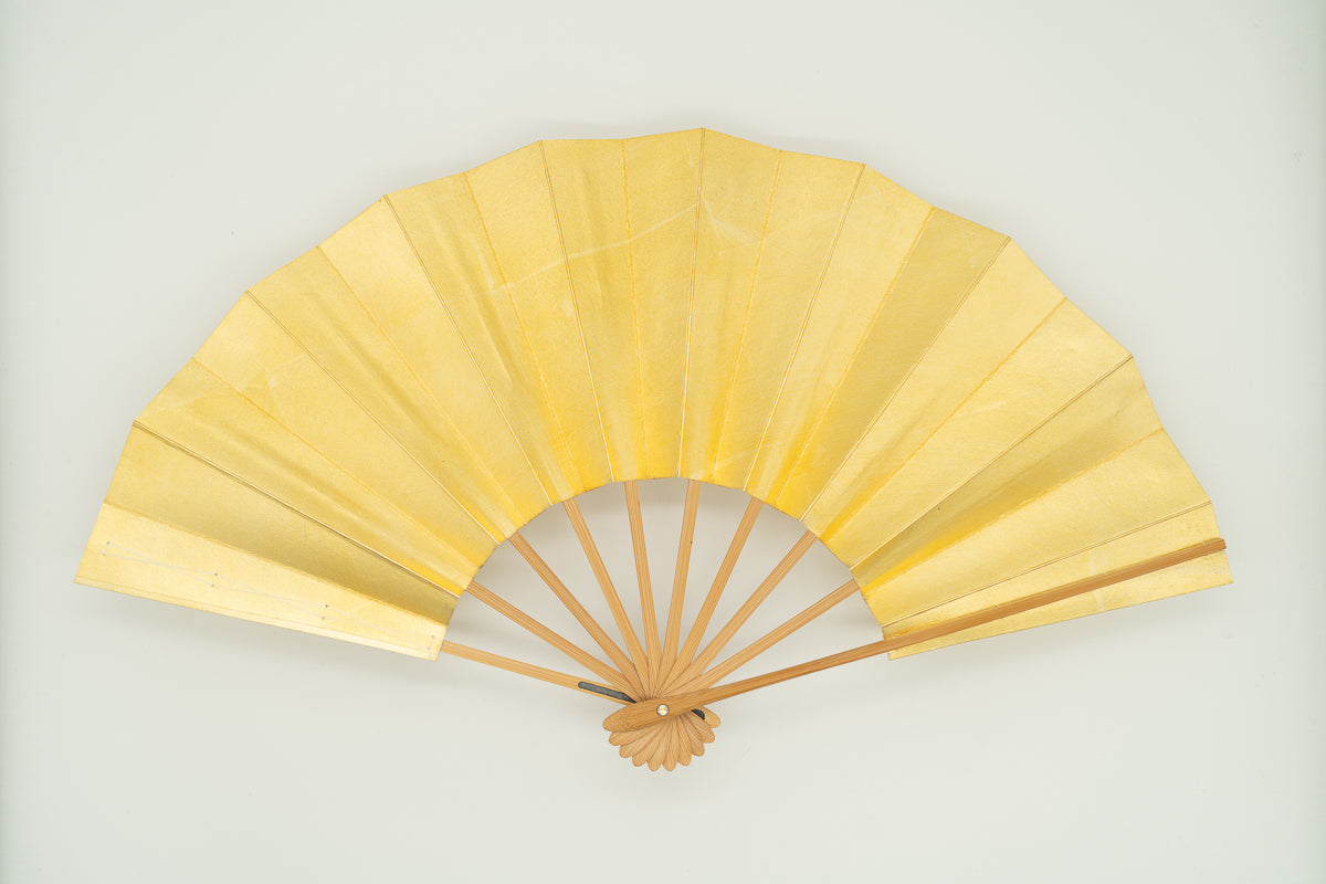 金地に秋草手描き仕舞扇特注品