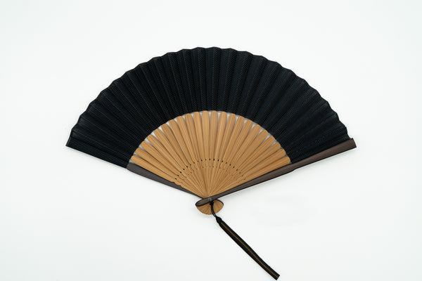 Natsu Oshima faint stripes (8042S) [FOLDING FAN CASE INCLUDED, LUXURY PAULOWNIA BOX]ケース付