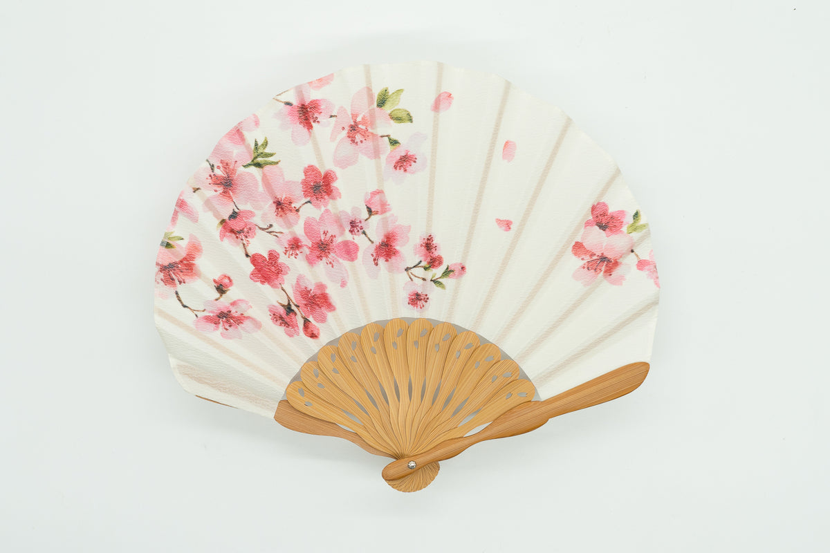 扇子ケース付、紙箱入り】姫桜（生成1123）– 扇専門店 万葉