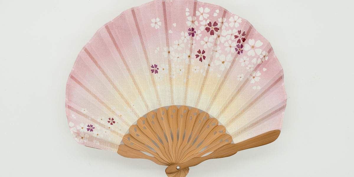 扇子ケース付、紙箱入り】桜ぼかし（ピンク）– 扇専門店 万葉